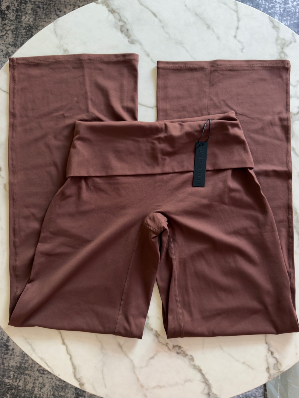 Oner Active SOFT MOTION FOLD OVER STRAIGHT LEG PANTS Espresso Brown M Regular - Picture 6 of 8